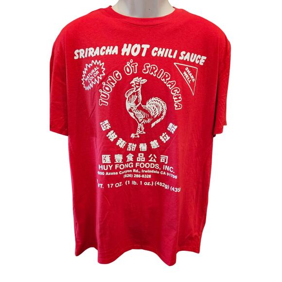 NWT Sriracha hot chili t shirt mens XL Halloween gift idea casual comfort red - Picture 2 of 7